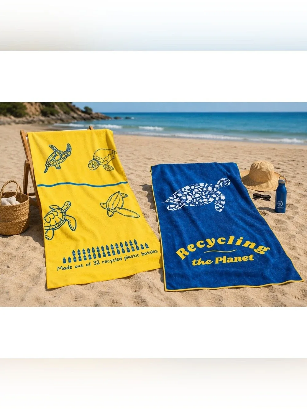 Eco-Friendly  Beach Towel Double-Sided Design |Soft Quick-Dry| Sand Proof 3 PACK